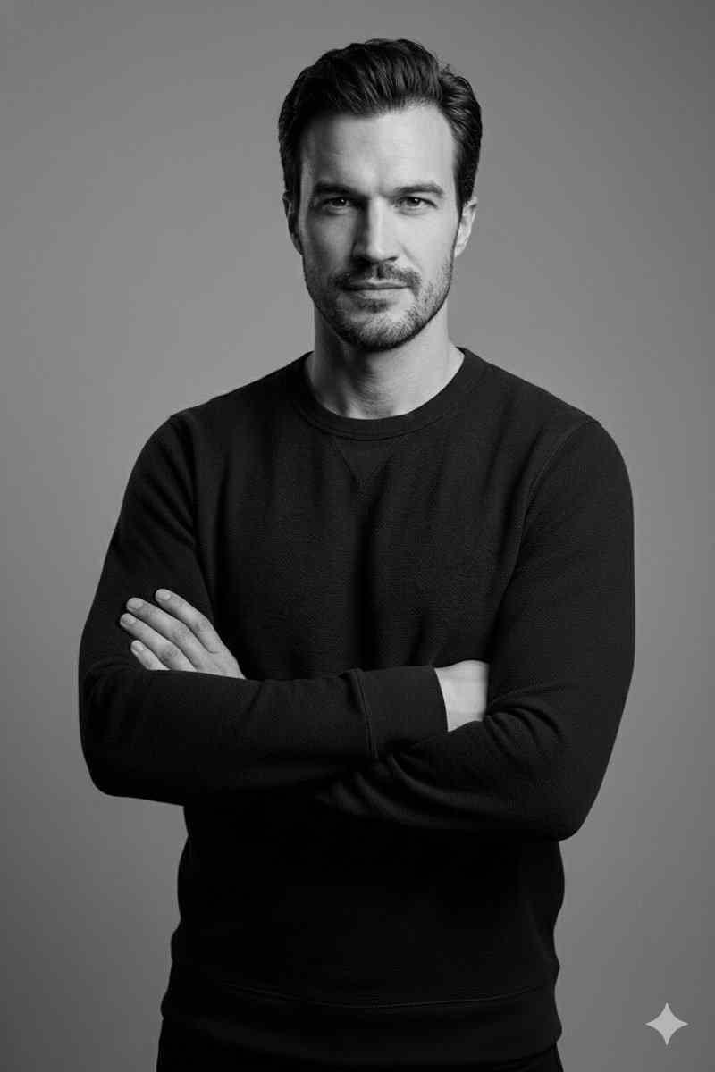 High-Contrast Monochrome Studio Portrait 3