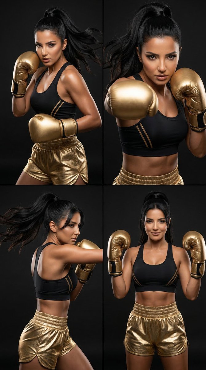 2x2 Grid Luxury Boxing Editorial prompt for Nano Banana Pro
